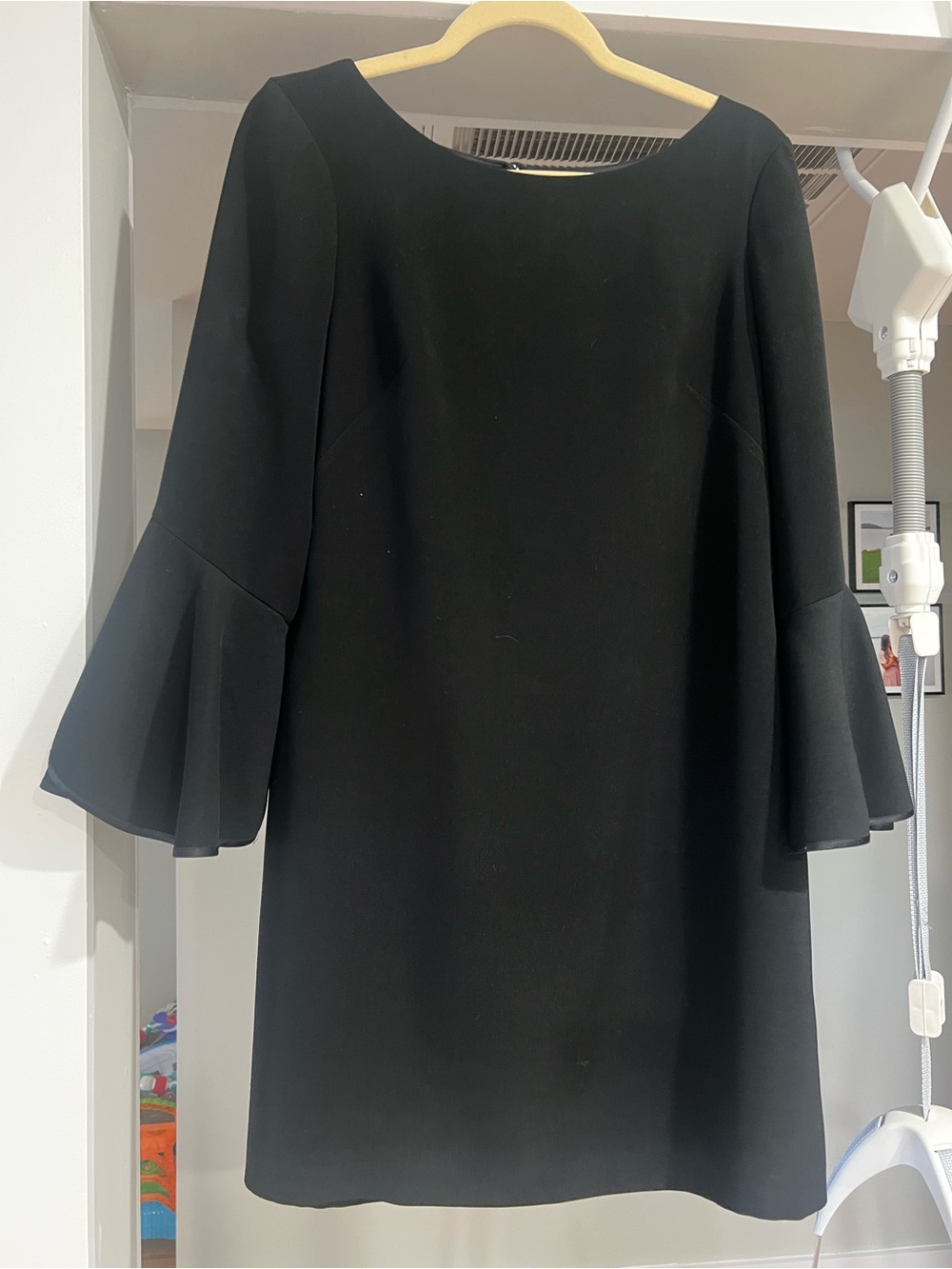 White House Black Market Black Bell-Sleeve Shift Dress - Women